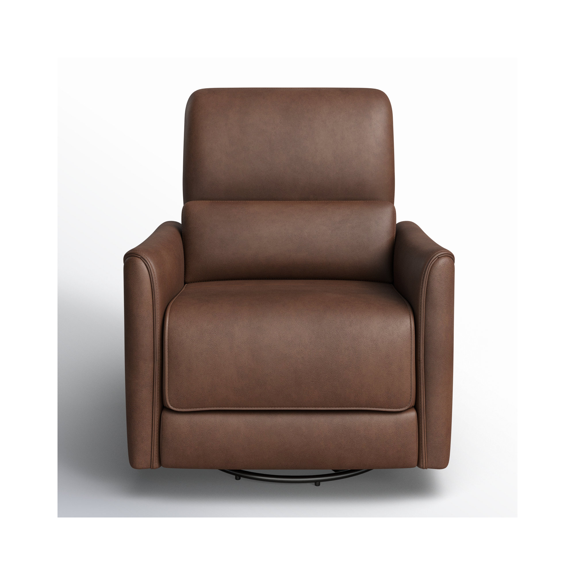 Santo Genuine Leather Swivel Power Recliner, Impression Cognac Top Grain Leather