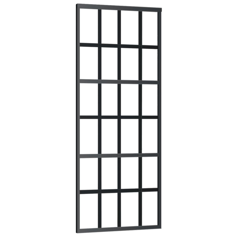 Borgia Sliding Door ESG Glass and Aluminium, 205cm H x 76cm W x 5cm D