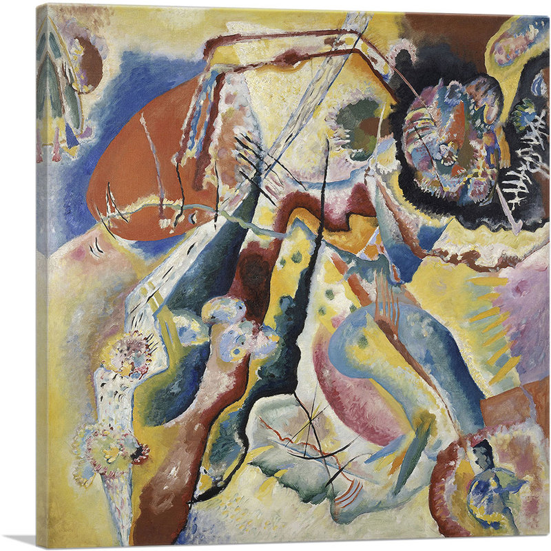 «Synchromy in Orange 1913» par Wassily Kandinsky - reproduction d'art sur toile tendue, H 36 po x l 36 po x P 0,75 po