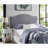 Nailhead Trim Adjustable Upholstered Headboard in Linen Fabric, Metal Legs-521090837-504880942