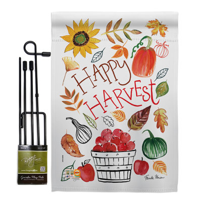 Osterville Double Sided 18.5'' H x 13'' W Polyester Thanksgiving Flag Set