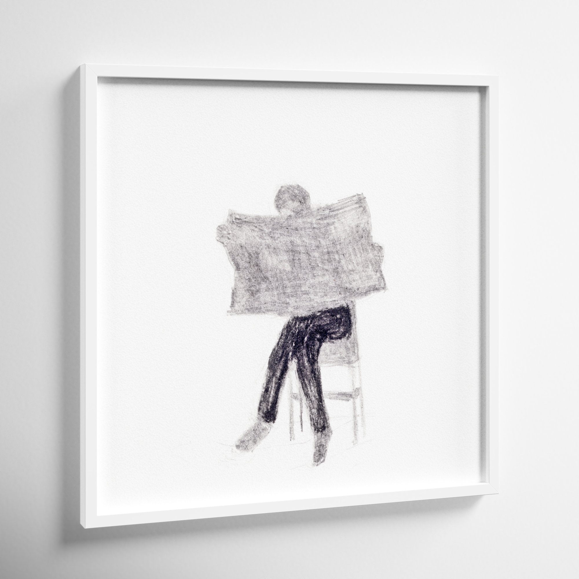 I Read The News Today by Simon Schneiderman, White, 24" H x 24" W