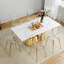 Table de salle à manger rectangulaire 70 "pour 6 à 8 personnes avec base en acier inoxydable 70"-1331054991-1331054988