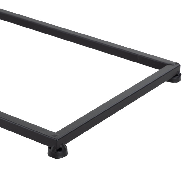 Canna Metal C-Shaped Side End Accent Table with Metal Base, Black, Light Brown
