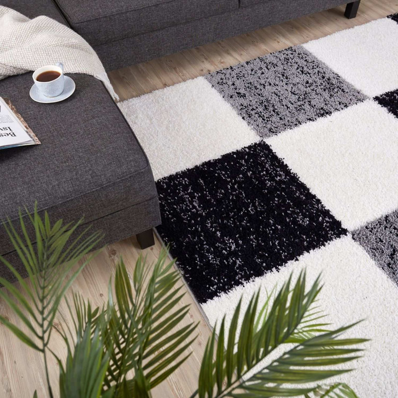 Myshaggy Collection Rugs Geometric Design in Grey, Rectangle 240 x 340 cm