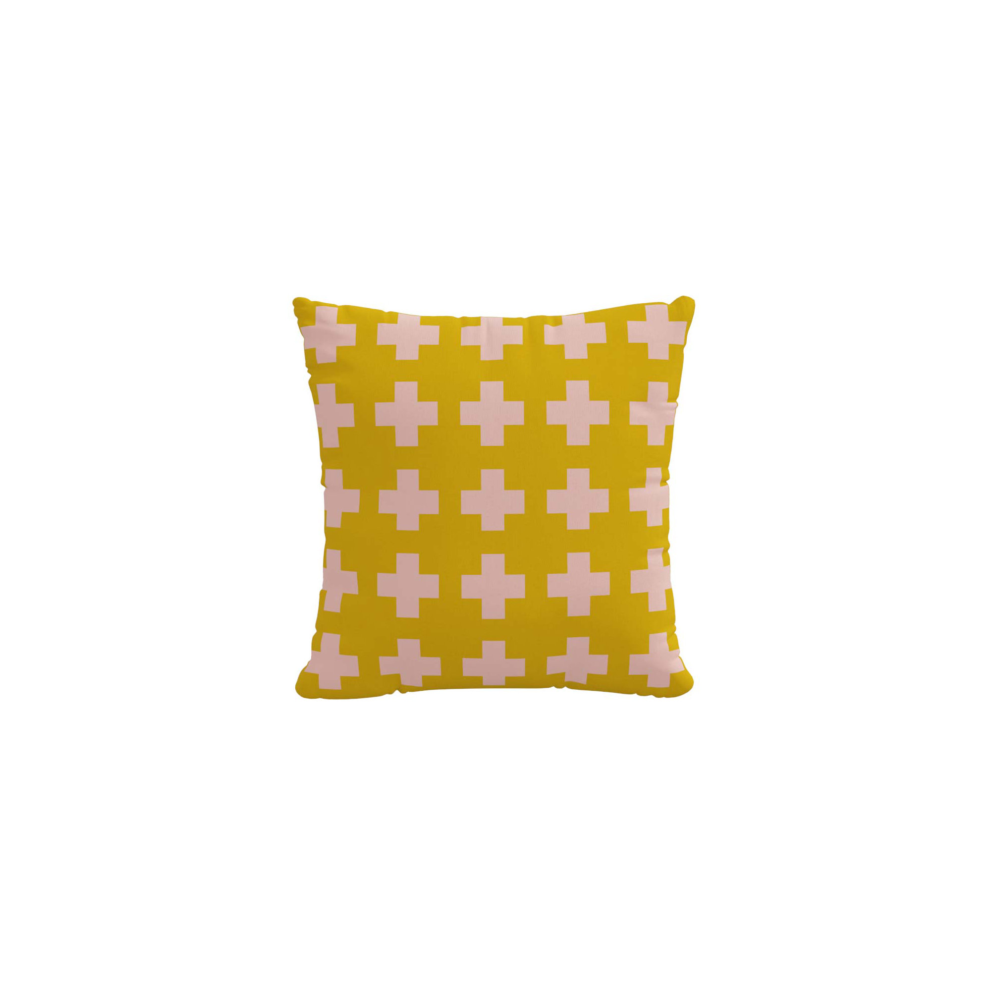 Dema Geometric Indoor/Outdoor Throw Pillow, 20" x 20", Yellow