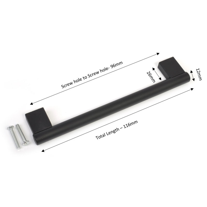 Mayfair Keyhole 9.6 cm Centre Bar Handle, Matte Black