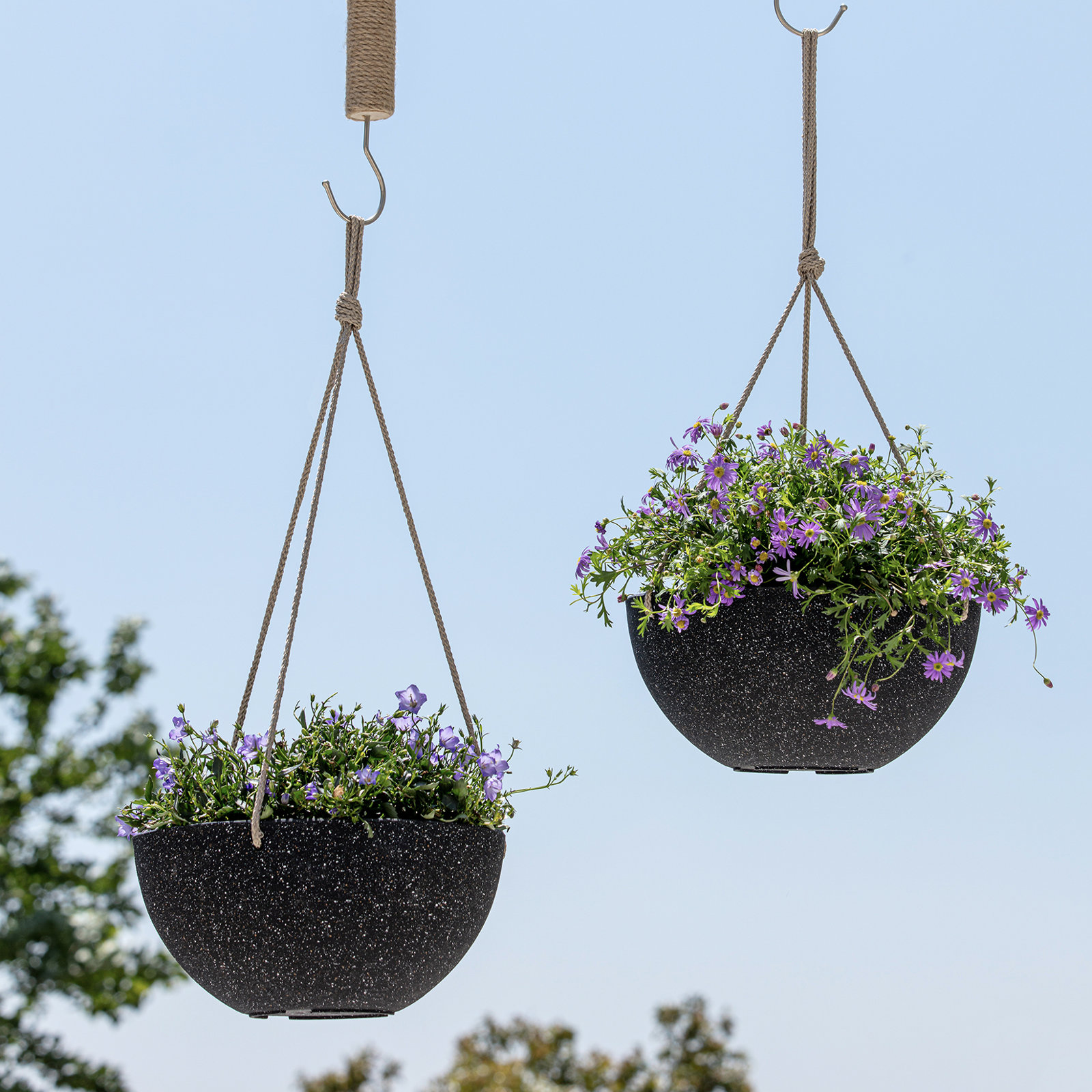 Boxdale 13" Hanging Planter, Marble, 4.7" H x 10" W x 10" D