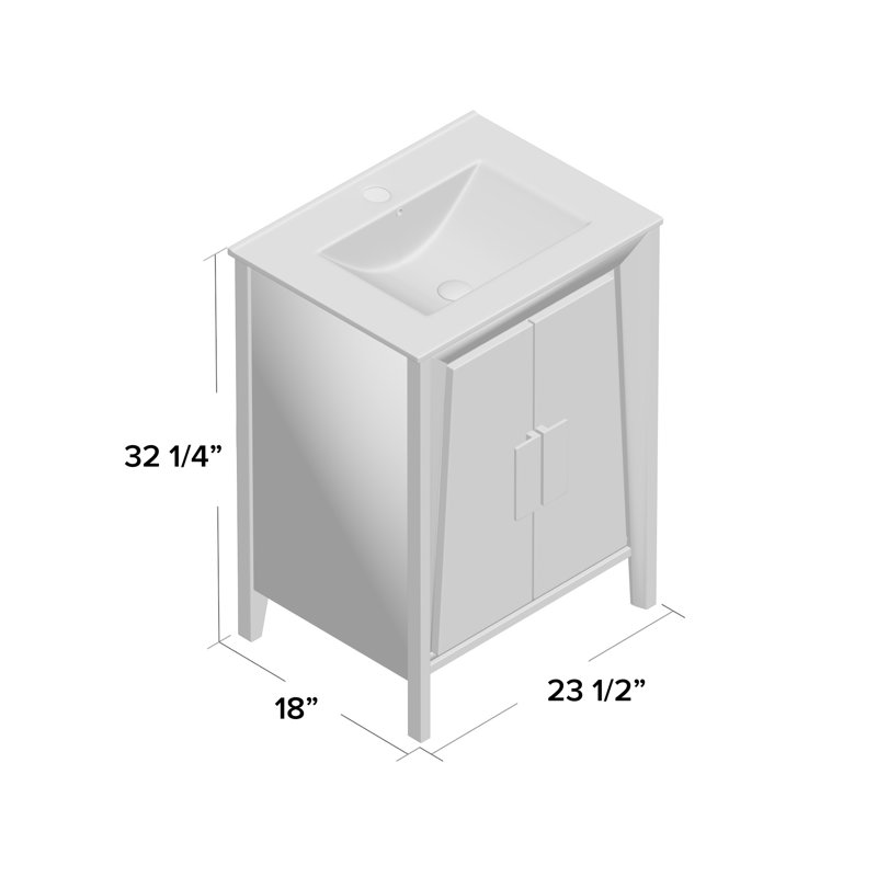 Heyer 23.5'' Single Bathroom Vanity with Top, Ebony Wave