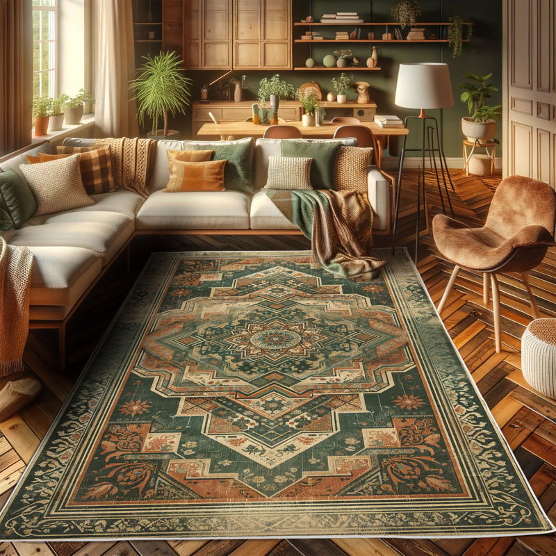 Tapis décoratif à longues fibres de polyester à haute densité Ambesonne, Rectangle 2 pi 3 po x 3 pi 9 po