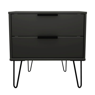 Fully Assembled Myakka 2 Drawer Bedside Table