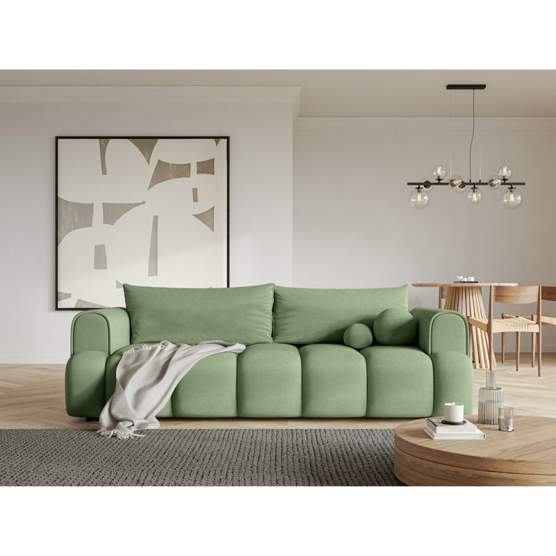 Montrelle 3 Seater Fabric Sleeper, Green Fabric