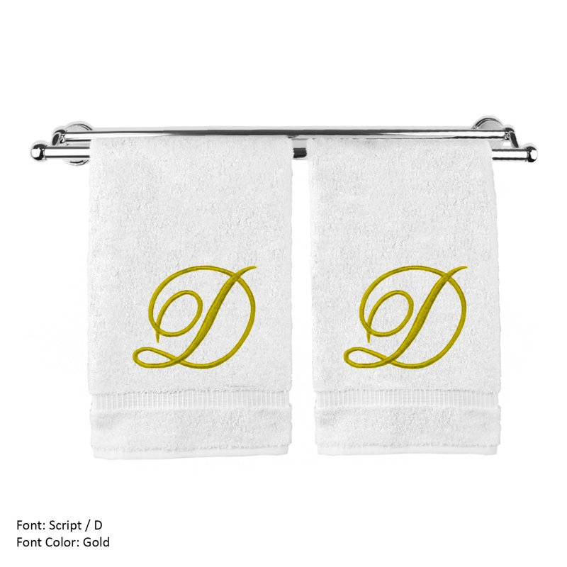 Super Plush Hand Towel, White/Gold, D