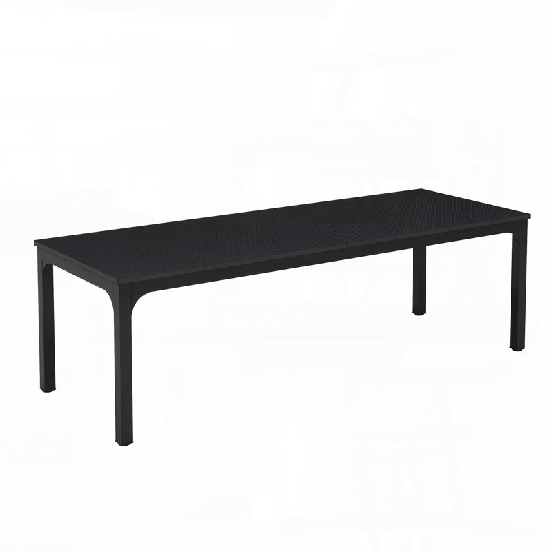 78'' Large Rectangular Dining Table for 6-8 – Black, Black Top/Black Base