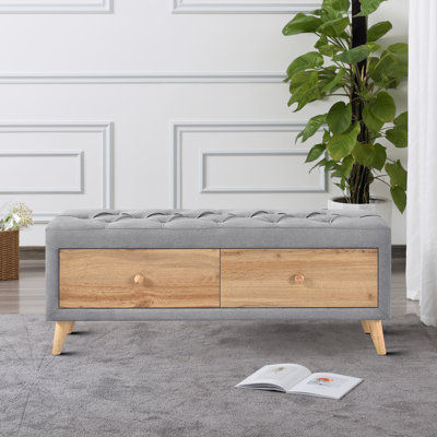 Kinh Upholstered Drawer Storage Bench -  Corrigan StudioÂ®, 58D3526D54B343E09EC5CA45861E5595