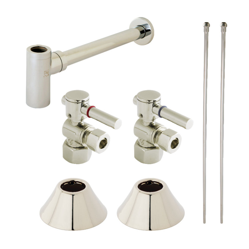 Kingston Brass Trimscape Contemporary Plumbing Sink Trim Kit with Bottle Trap, Polished Nickel