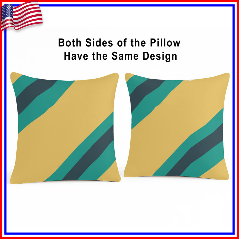 Diagonal Striped Pattern Double Sided Throw Pillows, 18 x 18 inches