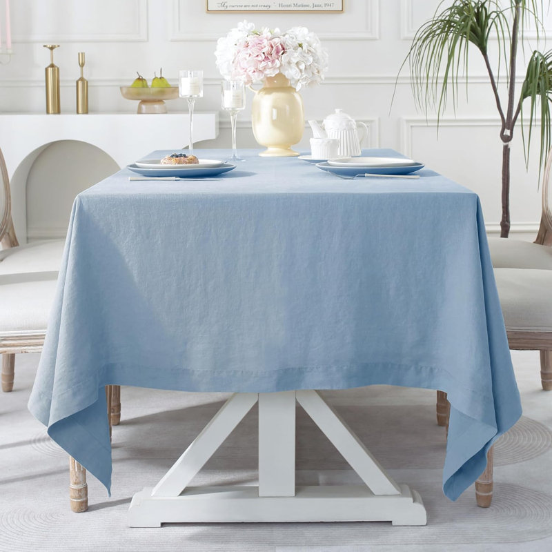 Nappe 100% lin français, Bleu, L 60 po x L 90 po