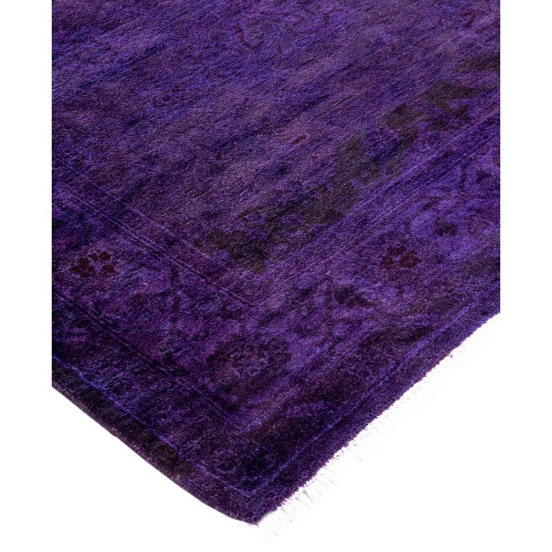Overdyed One-of-a-Kind Runner 3'1" X 12'2" Hand Knotted Area Rug