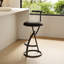 Chaise d'appoint noire à dossier bas (ensemble de 8)-133447342-133447346-133447348