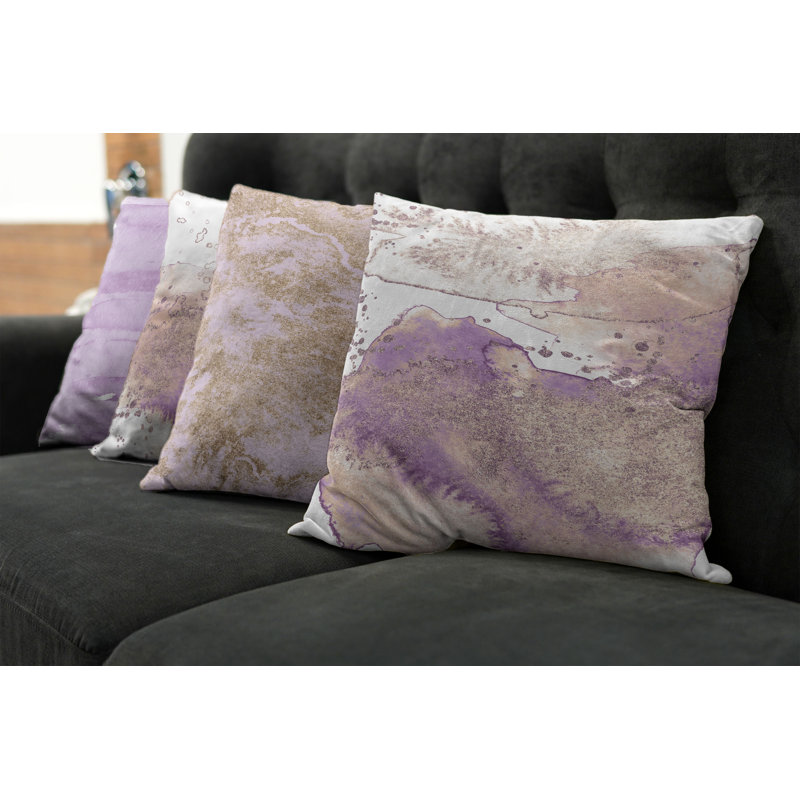 Housse de coussin Moncalieri, 24 po x 24 po, Beige / mauve