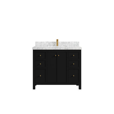 Meuble-lavabo simple 42 po avec plateau en marbre Bronya