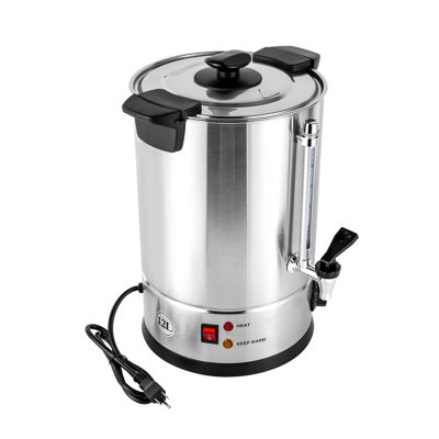 3.17Gal Commercial Coffee Urn, 304 Stainless Steel Coffee Dispenser with Water Level Gauge