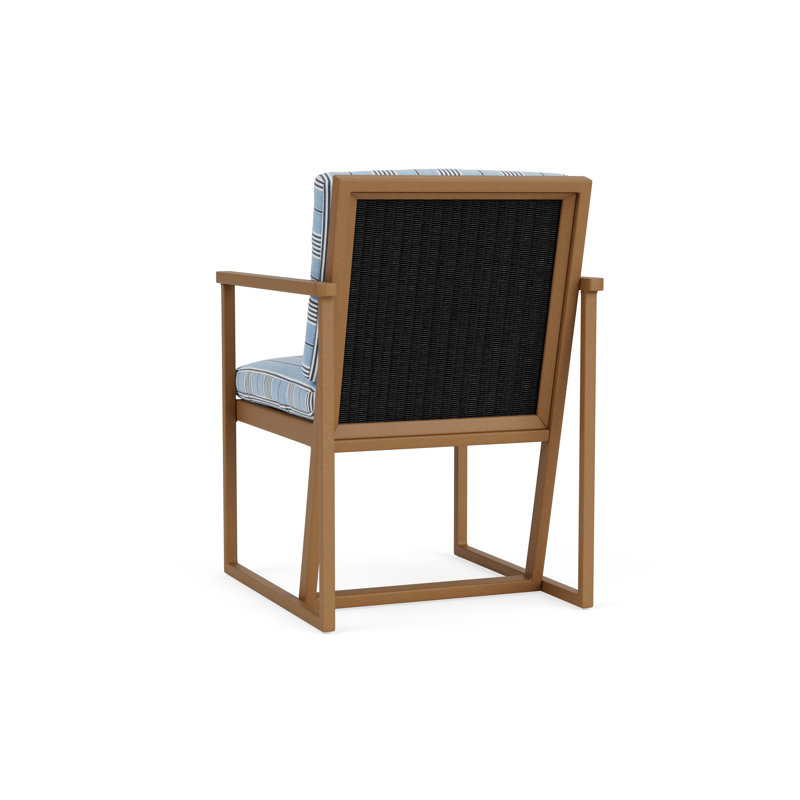 Summit Outdoor Dining Armchair, Ebony, Hansen Sky, Hickory