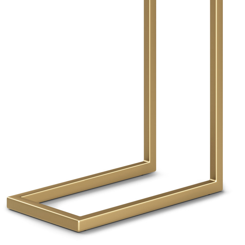 Skyler Gold Metal C Side Table with Marble Top