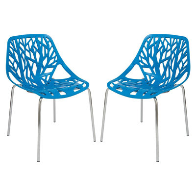 Chaise d'appoint avec pieds chromés - ensemble de 2