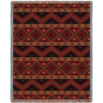 Couverture Mesilla de Pure Country Weavers - Inspiration amérindienne du Sud-Ouest - Jeté en tapisserie tissée en coton - Fabriqué aux États-Unis (72 x 54)
