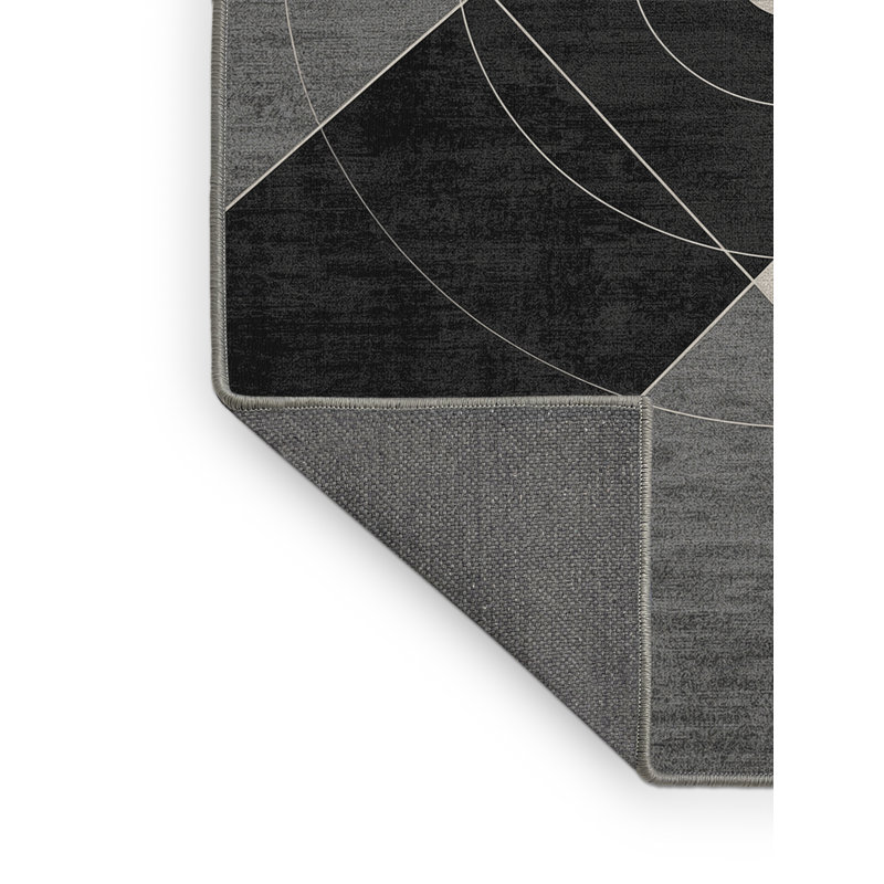 Tapis à motif géométrique doux et moelleux à motif géométrique Bleeker Atom, 2 x 3