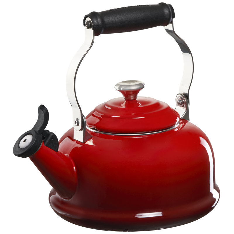 1.7 Qt. Enamel on Steel Whistling Tea Kettle, Cerise
