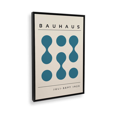 Curved Blue Bauhaus Flow Rolled Canvas,