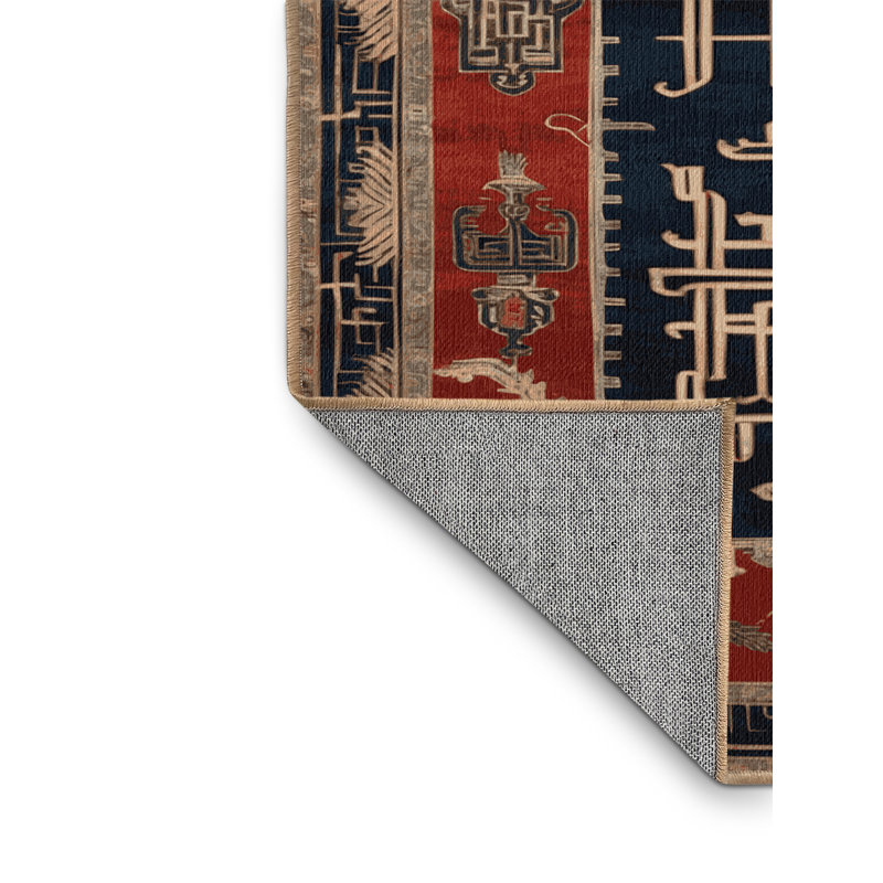 Tapis art déco brun lavable à la machine, Rond 6 pi