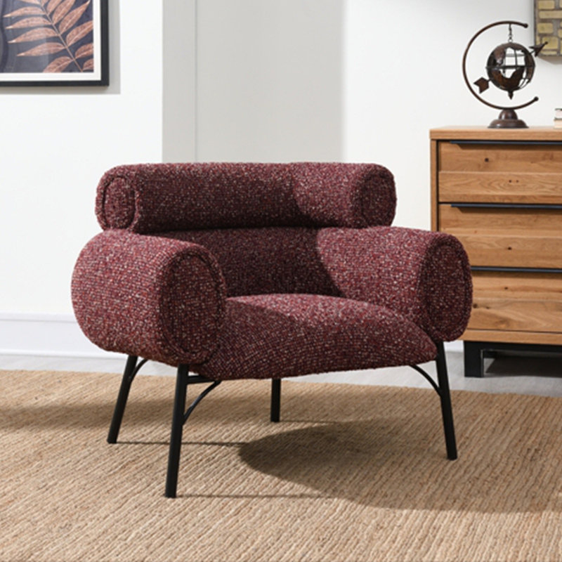 Chaise en tweed marron Mardi