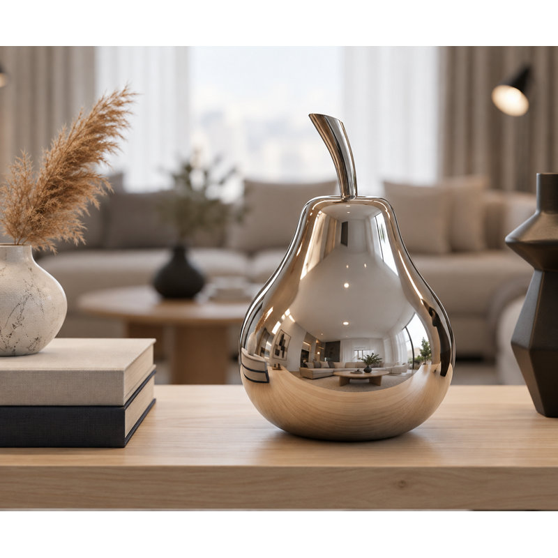 Annebeth Pera Blanco poire, H 9 po x l 6 po x P 6 po, Argent