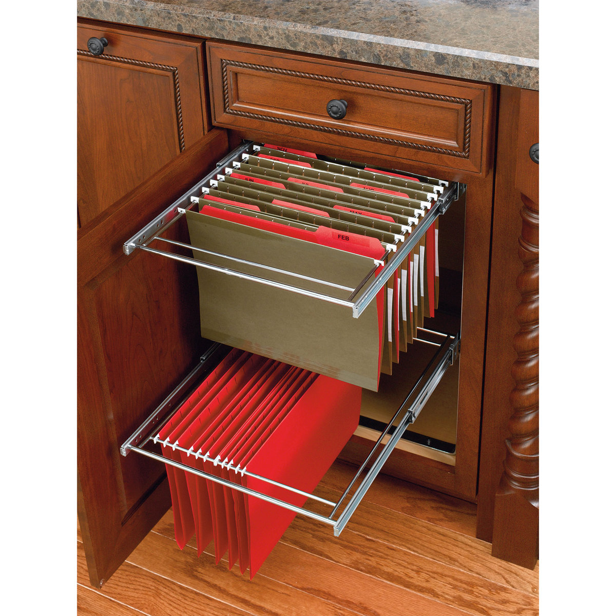 Rev-A-Shelf Tier Base Cabinet File Drawer Organizer System & Reviews ...