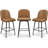 Counter Height Bar Stools Set Of 3, Upholstered Swivel Bar Stools With Back And Metal Legs, 26" Seat Height Kitchen Counter Stool Chairs With Footrest-1877169900-1865985087