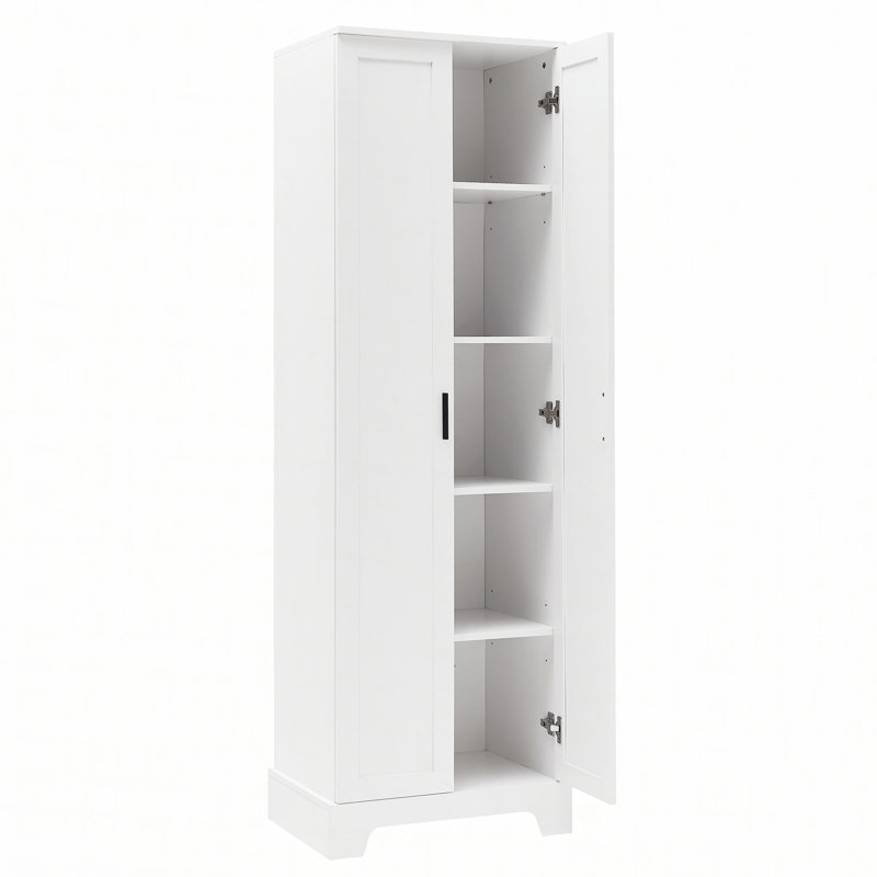 Armoire de rangement avec deux portes pour salle de bain, bureau, tablette réglable, panneau de fibres à densité moyenne