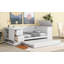 Lit de jour simple avec accoudoirs de rangement, lit gigogne et station de charge, blanc