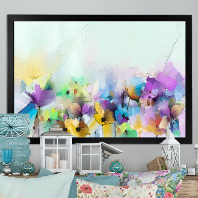 «Colorfull Abstract Spring Flowers IV», reproduction sur toile flottante