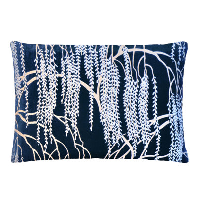 Willow Metallic Rectangular Velvet Pillow Cover & Insert