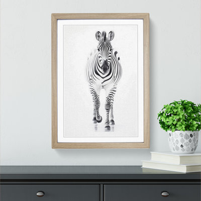 Zebra Gestural - Single Picture Frame Print on Wood