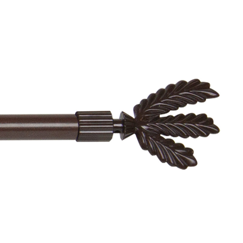 Tringle à rideaux simple réglable 0,44 "Addiena, Cacao, 28" - 48"