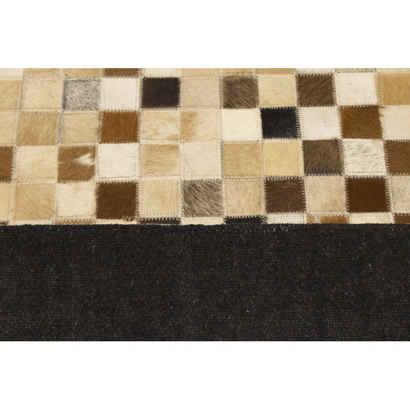 Tapis oriental multicolore moderne en cuir 4X6