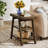 3-Tier Farmhouse End Table Narrow Sofa Side Table