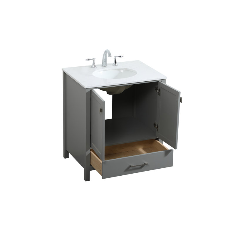 Ensemble de meuble-lavabo simple 30 po, Gris
