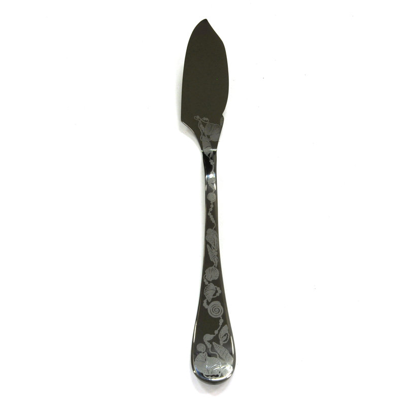 Venere Stainless Steel Dinner Knife, Black Gold