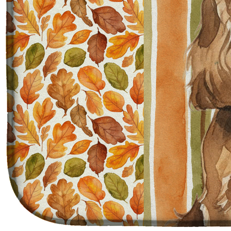 Liver English Cocker Spaniel Heirloom Fall Dish Drying Mat